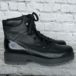 Avellini Lace Up Leather Combat Boots Size 38 8 pebbled leather